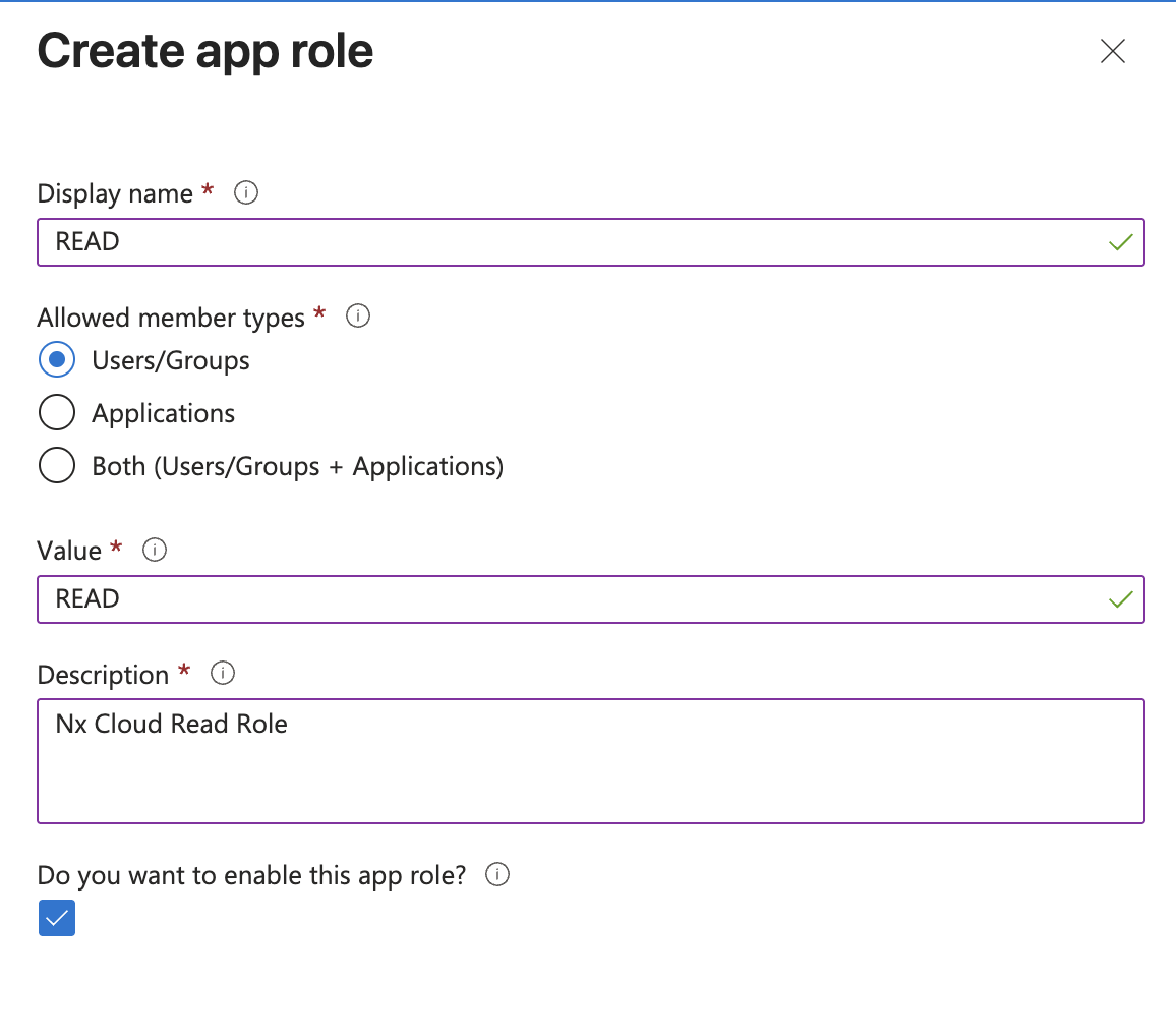 Create the READ app role